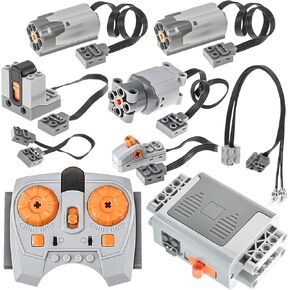 9Pcs Power-Function Kits Set Compatible with Major Brand Technic-Parts Motor-Set IR Receiver Adjustable Speed Remote-Control AA Battery Box Switch Light Extension Wire