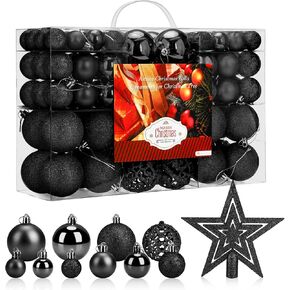 Aitsite 100 Pack Christmas Tree Ornaments Set Mini Shatterproof Holiday Ornaments Balls for Christmas Decorations (Red)