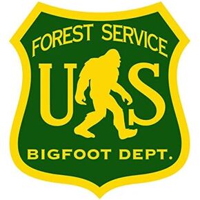 US Forest Service Bigfoot Dept Sticker Decal Self Adhesive Vinyl Sasquatch Forestry Hiking Camp 3.66" Wide