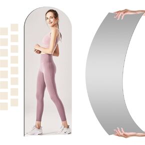 مرآة حائط مقوسة لكامل الجسم مقاس 28 بوصة × 71 بوصة من HARRITPURE مرآة حائط من الأكريليك بطول كامل لصالة الألعاب الرياضية/غرفة النوم/الباب/الحمام/مرآة بدون إطار in Kuwait