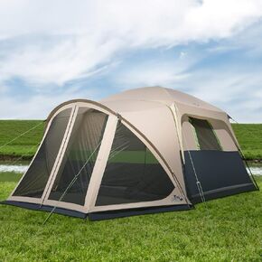 Tents for Camping, 6 Person Camping Tent with Screened Porch, Water Resistant Large Cabin Tent, Family Dome Tent Includes Rainfly and Carry Bag, Easy Setup, Big Family Tents for Camping and Backyard