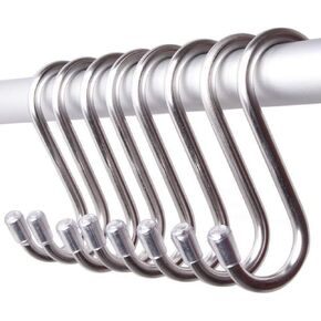 GCA 10 Pack 304 Stainless Steel Heavy-Duty S Shaped Hooks Kitchen Pot Pan Hanger Clothes Storage Rack