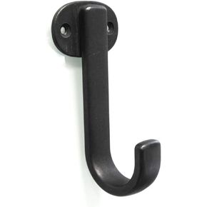 Hickory Hardware Euro Contemporary Collection Single Prong Hook 4-3/4 Inch Long Black Iron Finish (10-Pack)