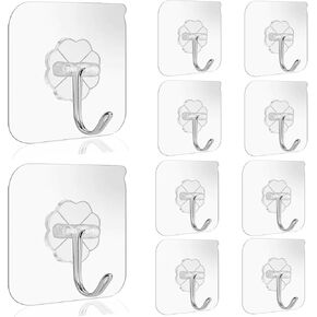 خطافات جدارية للتعليق بوزن 44 رطل (كحد أقصى)، خطافات شفافة شديدة التحمل وقابلة لإعادة الاستخدام، مقاومة للماء والزيوت، خطافات ذاتية اللصق للمطبخ والحمام in Kuwait