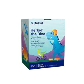Dukal Design Series Herbie® The Dino Adhesive Bandages with Stat Strip® Technology, ¾" x 3" (Box of 100)