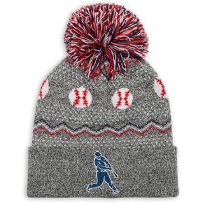 ChalkTalkSPORTS Baseball Knitted Beanie Hat | Baseball Pom Beanies