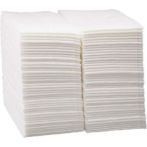 CAPSELLA 100 Elegant Linen-Feel Disposable Guest Napkins, Cloth-Like Soft, Absorbent and Durable Paper Towels for Bathroom, Kitchen, Parties, Weddings, Dinner or Events, 12" x 17"