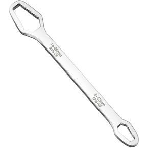 2pcs Silver Universal Wrench,8-22mm Universal Torx Wrench,Double-ended Self-tightening Adjustable All in One Wrench Tool
