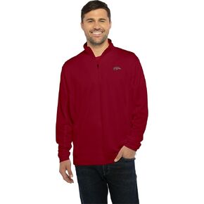 Vantage Apparel Men's Collegiate Micro Mesh Performance Team Color 1/4 Zip Pullover, Arkansas Razorbacks, Large