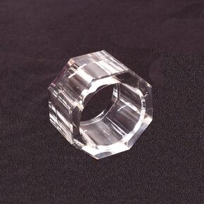 Clear Crystal Plastic Napkin Holder Rings Flower Napkin Rings Acrylic Napkin Rings Square Napkin Ring Octagon Napkin Buckles for Holiday Decor-square-4pcs/set