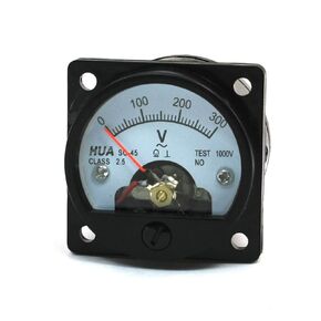 uxcell AC 0-300V Round Analog Dial Panel Meter Voltmeter Gauge Black