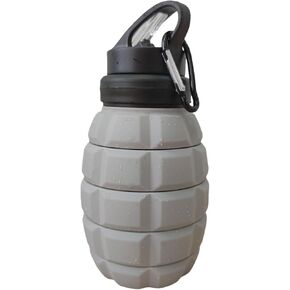 580ML Plastic grenade water bottle, food grade silicone cycling sports water bottle, high-temperature resistant water bottle-grey