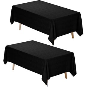 Fixwal White Tablecloth Rectangle 60 x 102 Inch, 2 Pack 6ft Polyester Fabric Table Cloths Rectangular Table Covers for Party, Banquet, Dining, Birthday, Wedding