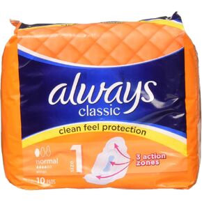 Always Classic Clean Feel Protection 10 Normal Pads