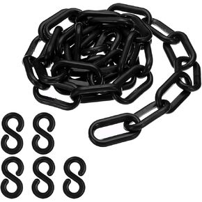 PATIKIL Plastic Chain Links, 3 Foot 1/4inch(6mm) Black Plastic Chains for Barriers, Crowd Control, Queue Lines, Parking, Fences, Gate, Concerts, and Decoration in Kuwait