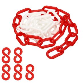 PATIKIL Plastic Chain Links, 3 Foot 1/4inch(6mm) Black Plastic Chains for Barriers, Crowd Control, Queue Lines, Parking, Fences, Gate, Concerts, and Decoration