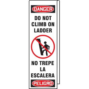 Accuform KLB761 Ladder Shield Wrap, Legend "Danger Do Not Climb On Ladder" (Spanish Bilingual), 10-Ounce Reinforced Vinyl with Metal Grommets, 87" Length x 13" Width, Includes Padlock with Key
