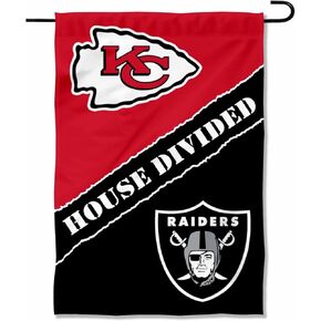 WinCraft House Divided Chiefs and Raiders Double Sided Garden Flag