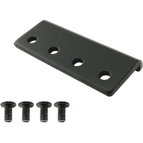 Barn Door Track Connector Plate, Sliding Barn Door Hardware Rail Adaptor Flat Track Connector, Black