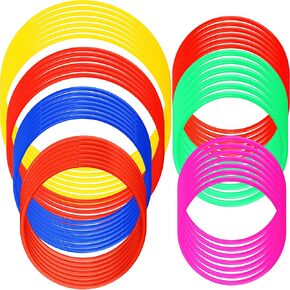 60 Pcs Colorful Plastic Toss Rings Multicolor Throwing Rings Game for for Adults Kids Outdoor Activities Agility and Accuracy Game Practice Game Booth, 6 Sizes