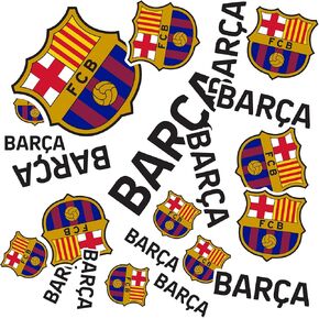 Desert Cactus FC Barcelona Stickers Barça Sheet Vinyl Football Soccer Decal Laptop Water Bottle Car Scrapbook 12.32x8.94 Sheet (Type 3-3)