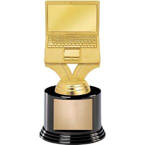 Crown Awards 7" Computer Laptop Award On Round Trophy Base