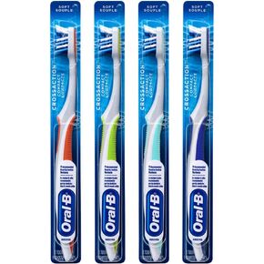 Oral-B CrossAction Compact Toothbrush, 23 Soft (Colors Vary) - Pack of 4