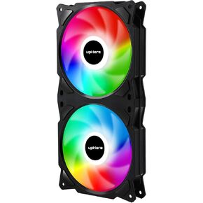 upHere PF2403+3 3-Pin Addressable RGB 240mm AIO Square Frame Fan w/MB Sync/for PC Case and Liquid Cooling