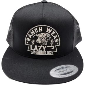 LAZY J Black Patch Logo - Hats Cap