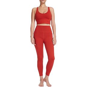 Sage Collective Women's High Rise 7/8 Leggings Moisture Wicking Tummy Control Slimming Stretch Athletic High Waisted Yoga with Side Pockets, Tetra, Medium
