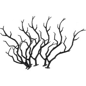 Healeved 6pcs Black Branches Artificial Tree Branches Artificial Antler Dried Tree Branches Decorative Plant Twigs Christmas Dry Branch Decor for Vase Fillers
