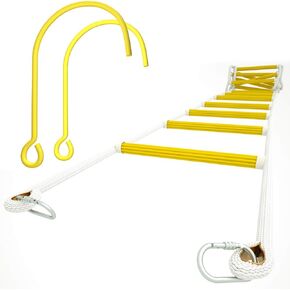 ISOP 3-Story Escape Ladder for Homes 25ft | Flame Resistant Rescue Rope Ladder with Hooks | Fire Escape Ladder for Third Story Windows | Weight Capacity up to 1500 Pounds