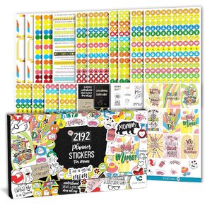 Cute & Colorful Planner Stickers (1054 pcs Value Pack) - Functional & Decorative Designer Stickers for Bullet Journals, Planners & Calendars - Planner Accessories by Vladi Creative in Kuwait