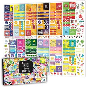 Cute & Colorful Planner Stickers (1054 pcs Value Pack) - Functional & Decorative Designer Stickers for Bullet Journals, Planners & Calendars - Planner Accessories by Vladi Creative