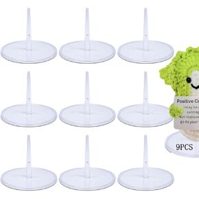 9Pcs Crochet Doll Stand,Emotional Support Pickle Base,Crochet Emotional Support Stands,Doll Stands,Crochet Doll Display Stand,Action Figure Stand,Home Decorative Showcase Holder(circular)﻿