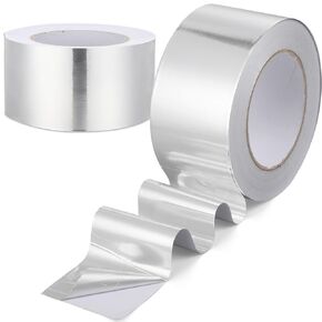 Pangda 2 Rolls Aluminum Foil Tape High Temperature Shield Foil Heat Tape Silver Heavy Duty Metal Tape for HVAC Air Ducts Repair Sealing Patching(2.4 Inch X 55 Yards)