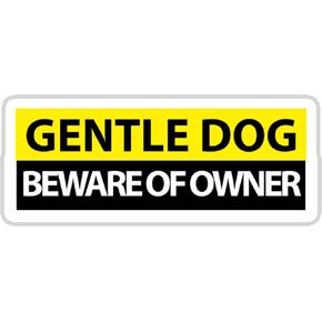 Gentle Dog Beware of Owner Vinyl Waterproof Sticker Decal Car Laptop Wall Window Bumper Sticker 6"