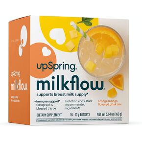 UpSpring Milkflow Electrolyte Breastfeeding Supplement Drink Mix with Fenugreek | Chocolate & Berry Flavor | Lactation Supplement to Promote Healthy Breast Milk Supply & Restore Electrolytes | 2 Pack