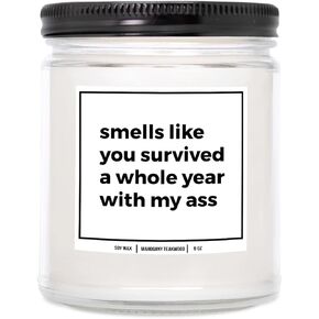 YouNique Designs 1st Anniversary Candle - 1 Year Dating Anniversary for Boyfriend, Girlfriend - 1 Year Anniversary Present for Wife, Husband - 1st Anniversary Candle Ideas (Mahogany Teakwood)