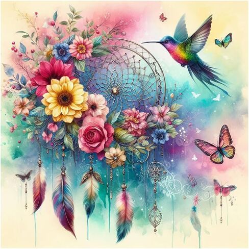 FHBUBPUP Diamond Painting Kits for Adults, Flower Diamond Art Kits, Full Drill Round Gem Art, DIY Paint with Diamond Beads Crafts for Home Wall Decoration Gifts 12x12 inch in Saudi Arabia
