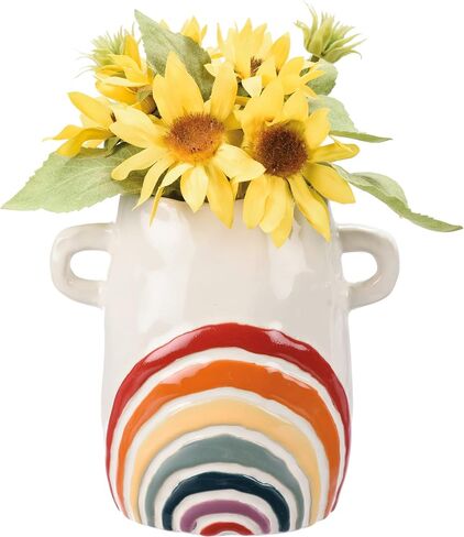 Primitives by Kathy Rainbow Ceramic Vase, 6.75 in x 7 in x 4 in in Saudi Arabia
