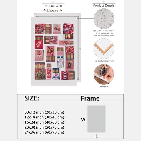 خمر العصرية مباريات قماش طباعة جدار الفن جرلي Preppy علبة الثقاب ملصق الرجعية Matchbook الفن لشريط عربة الطباعة الجمالية للشقة النوم غرفة المعيشة ديكور المنزل 12x16 بوصة غير المؤطرة in Kuwait