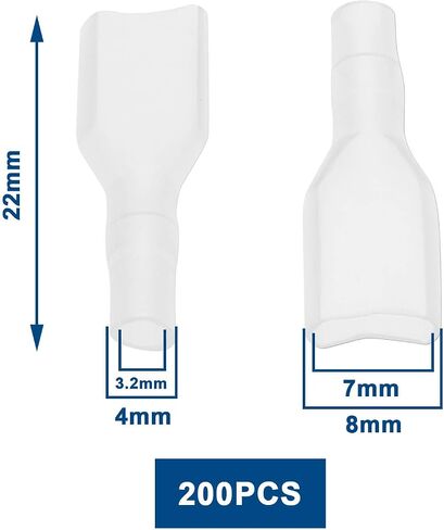 200pcs 6.3mm PVC Female Spade Cover Transparent Spade Terminals Protective Sleeve Uninsulated Terminals Cover for Female Spade Crimp Terminals in Saudi Arabia
