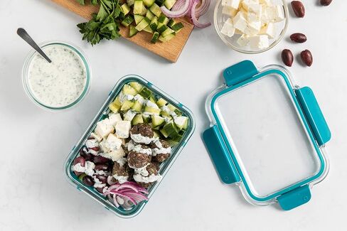 Ello Duraglass Meal Prep Container- Glass Food Storage Container with Silicone Sleeve and Airtight BPA-Free Plastic Lid, Dishwasher, Microwave, and Freezer Safe in Saudi Arabia