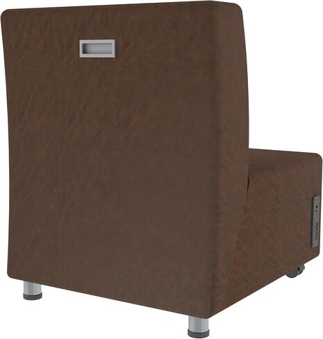 كرسي منجد من سلسلة FDP Pro مع منفذ USB - كرسي بدون ذراع من الجلد الصناعي مع منفذ تقني للمكتب أو الردهة أو الجلوس في غرفة الانتظار (اللوز) in Kuwait