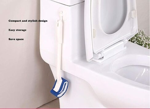Toilet Brush Bowl Brush Bathroom Brush Under Rim Toilet Brush Scracth-Free Curved Good Grip Easy to use deep Cleaning No Scratching, Anti-Splashing Easy to Store (2pc White) in Kuwait