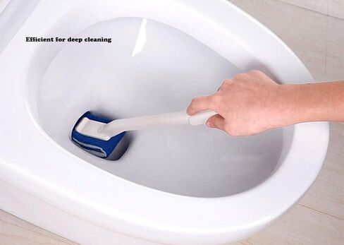 Toilet Brush Bowl Brush Bathroom Brush Under Rim Toilet Brush Scracth-Free Curved Good Grip Easy to use deep Cleaning No Scratching, Anti-Splashing Easy to Store (2pc White) in Kuwait