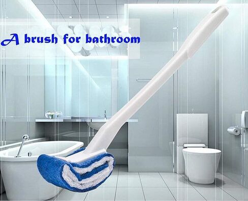 Toilet Brush Bowl Brush Bathroom Brush Under Rim Toilet Brush Scracth-Free Curved Good Grip Easy to use deep Cleaning No Scratching, Anti-Splashing Easy to Store (2pc White) in Kuwait