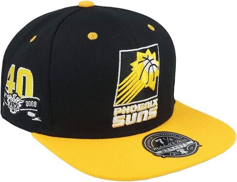 قبعة Mitchell & Ness Phoenix Suns HWC Hardwood Classics Dynasty صفراء عند أصابع القدم، قبعة بلونين in Saudi Arabia