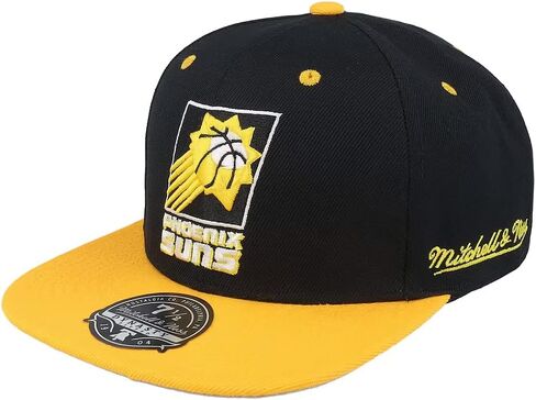 قبعة Mitchell & Ness Phoenix Suns HWC Hardwood Classics Dynasty صفراء عند أصابع القدم، قبعة بلونين in Saudi Arabia